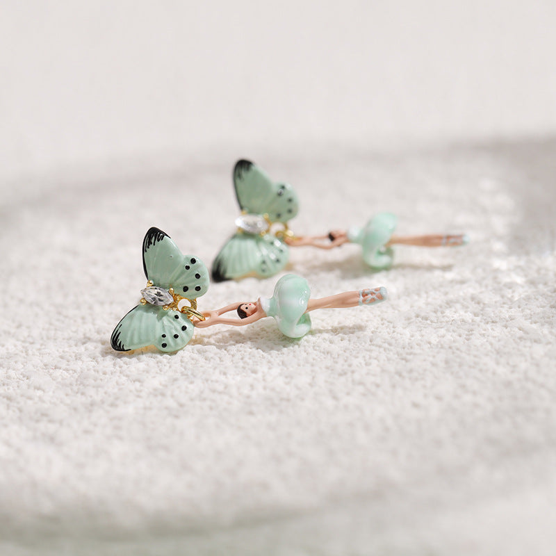 Ballet Girl with Butterfly Earring