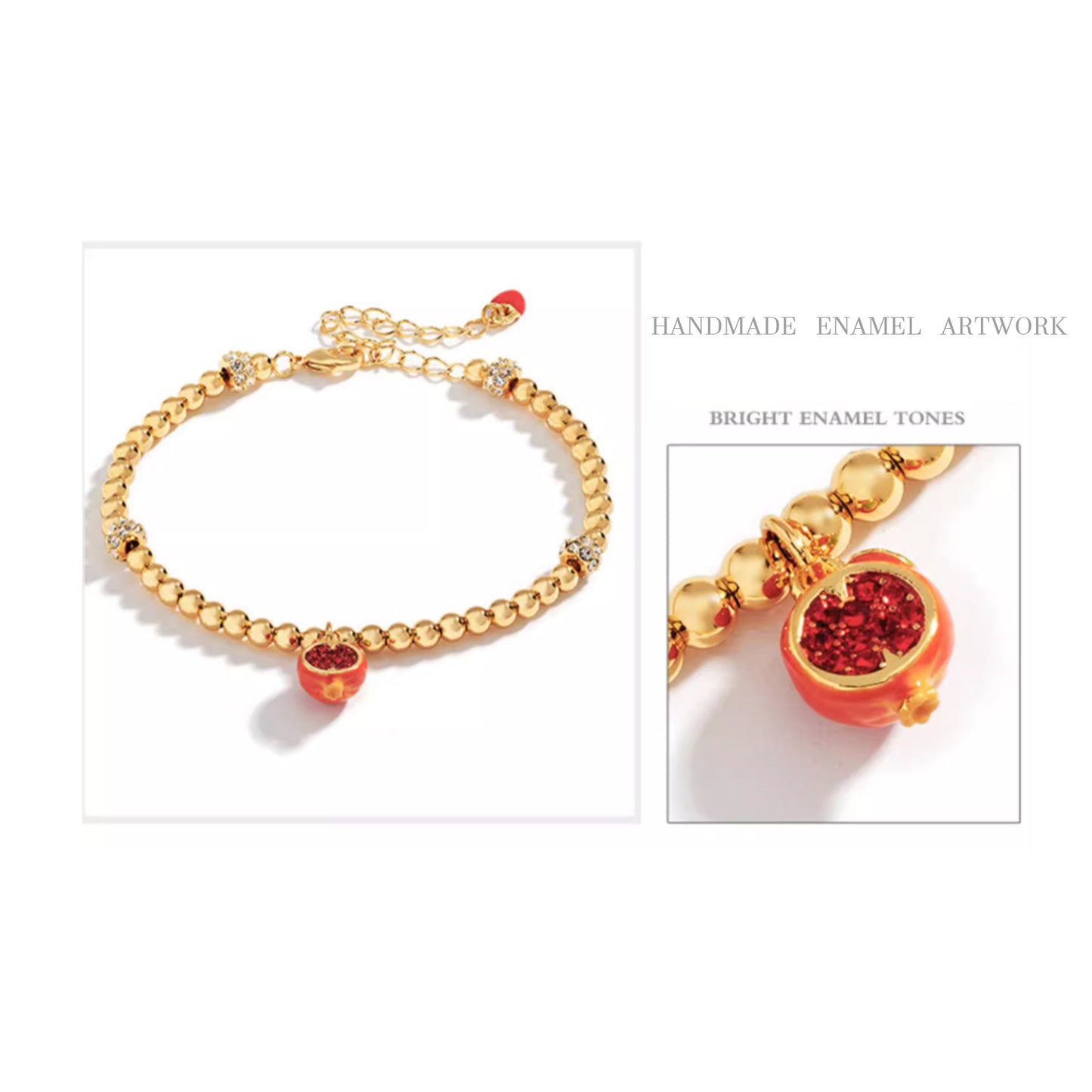 Enameled fruit bracelet various options