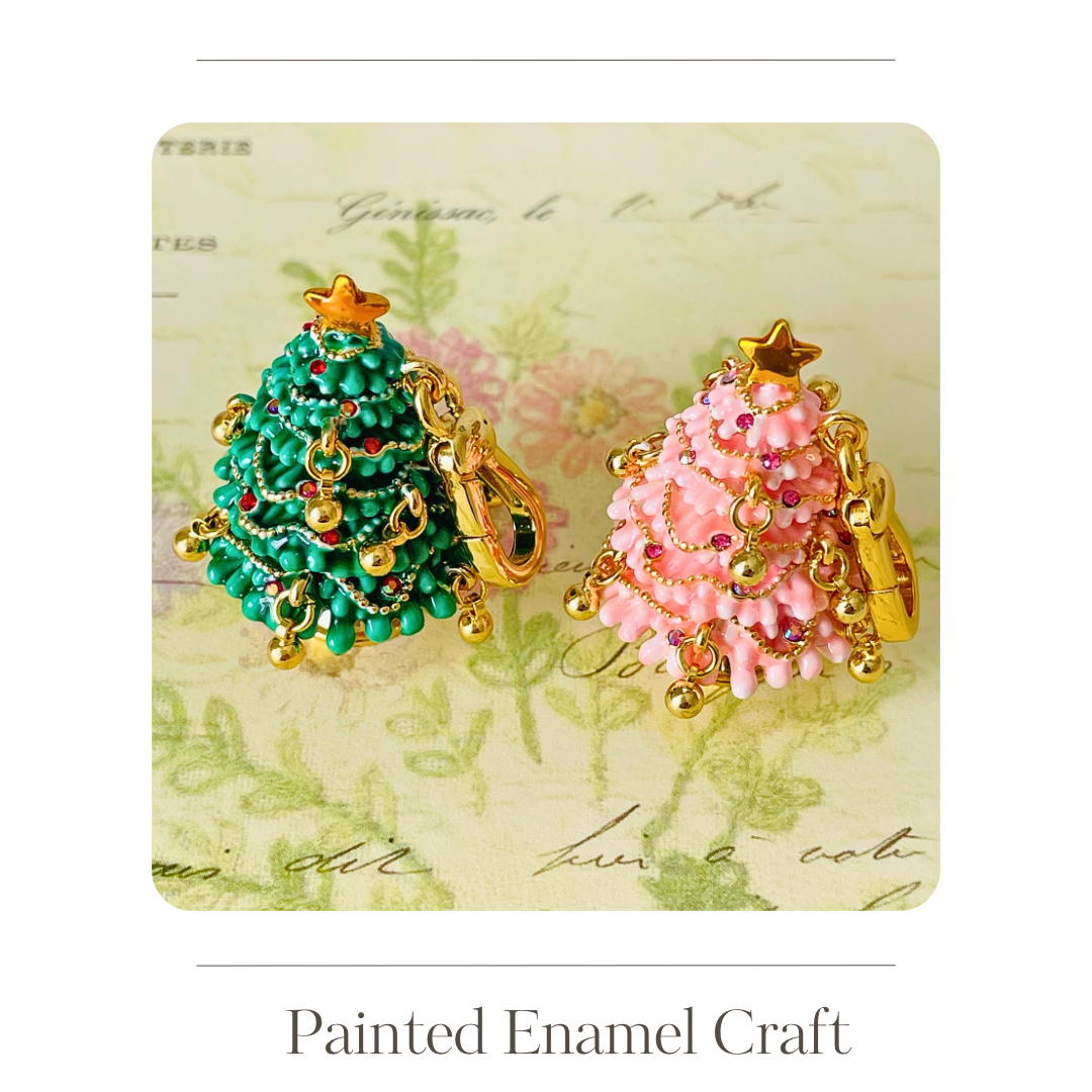 Delicate layers of enamel Christmas tree