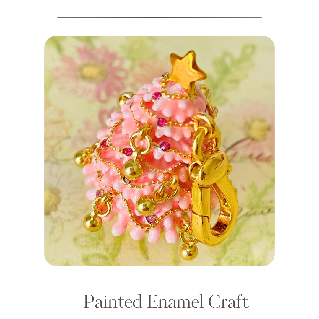 Delicate layers of enamel Christmas tree