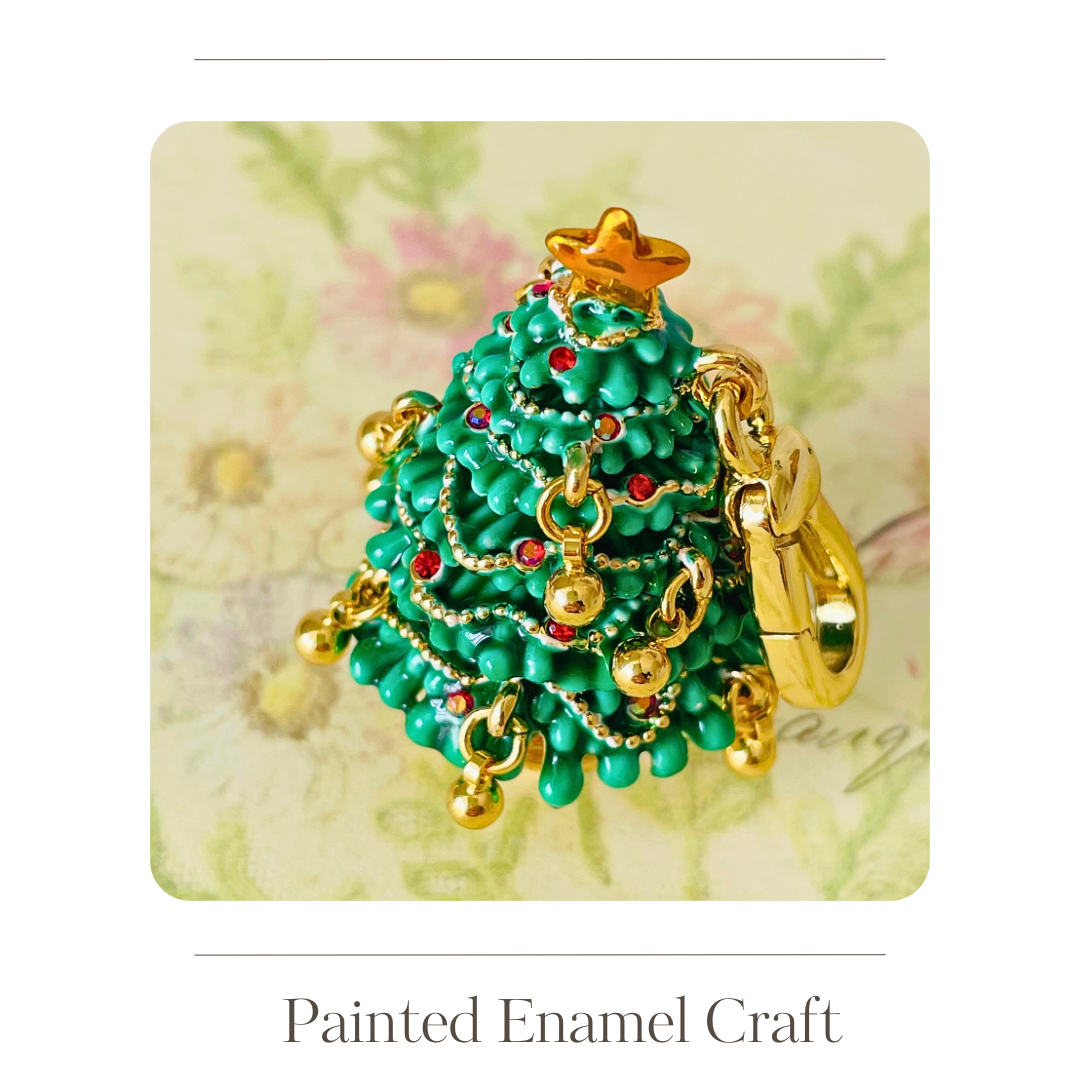 Delicate layers of enamel Christmas tree