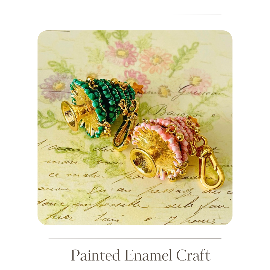 Delicate layers of enamel Christmas tree