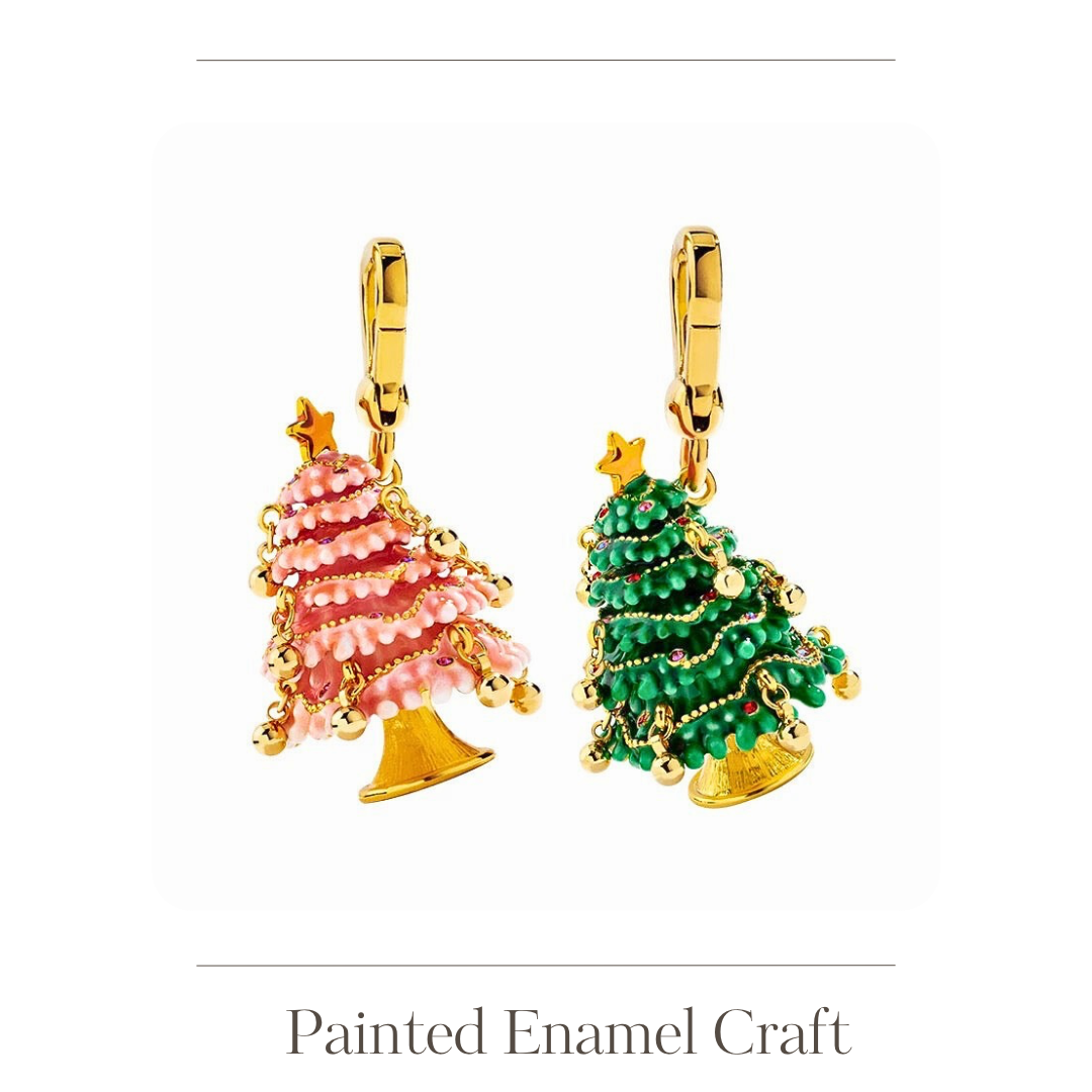 Delicate layers of enamel Christmas tree