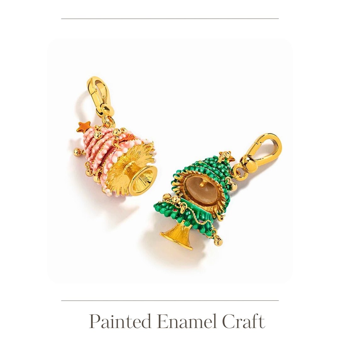 Delicate layers of enamel Christmas tree