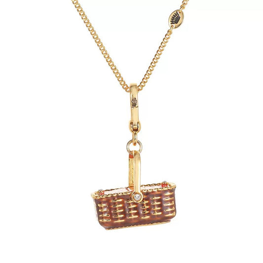 Cute Picnic Basket Pendant Necklace