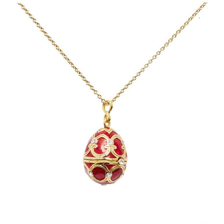 Colored Egg Shamrock Pendant Necklace