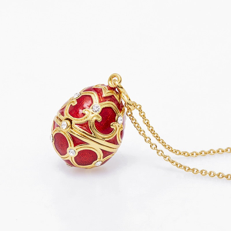 Colored Egg Shamrock Pendant Necklace