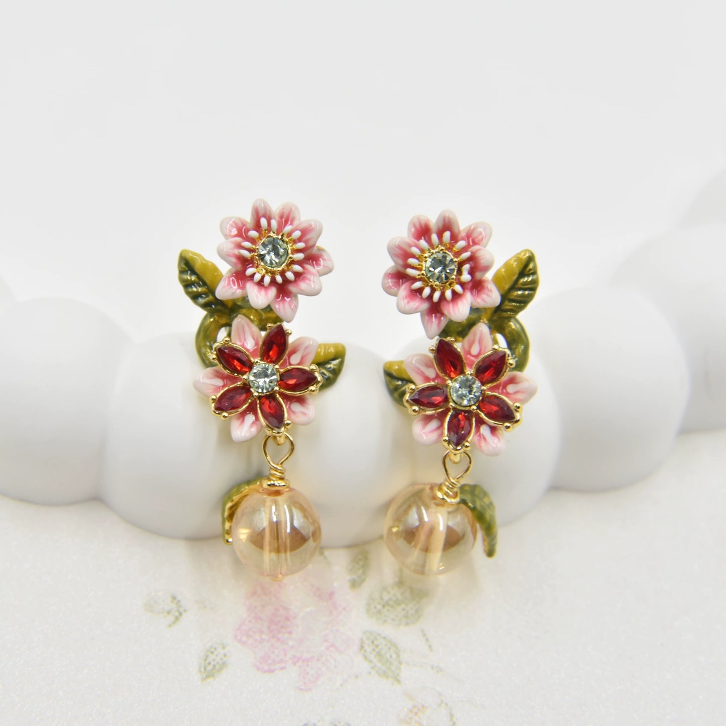 Pink Passion Flower Earring