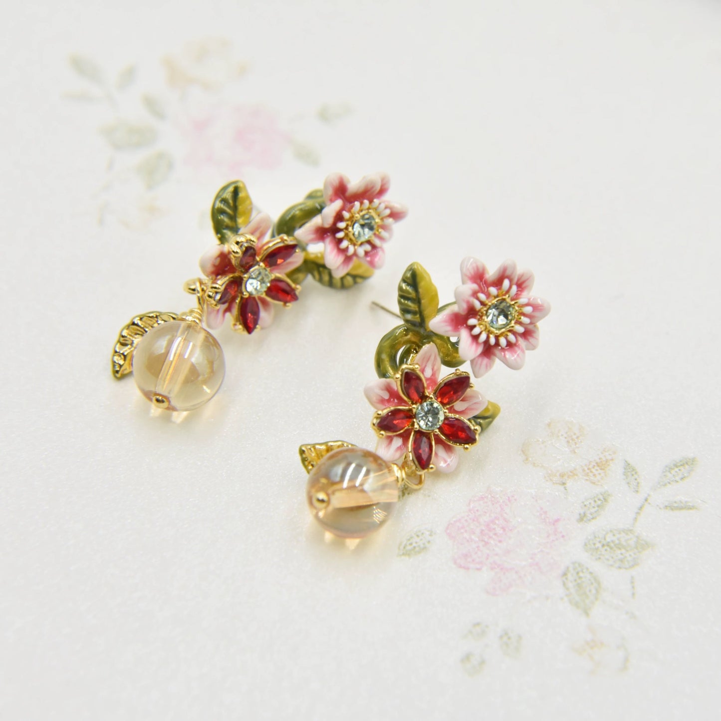 Pink Passion Flower Earring