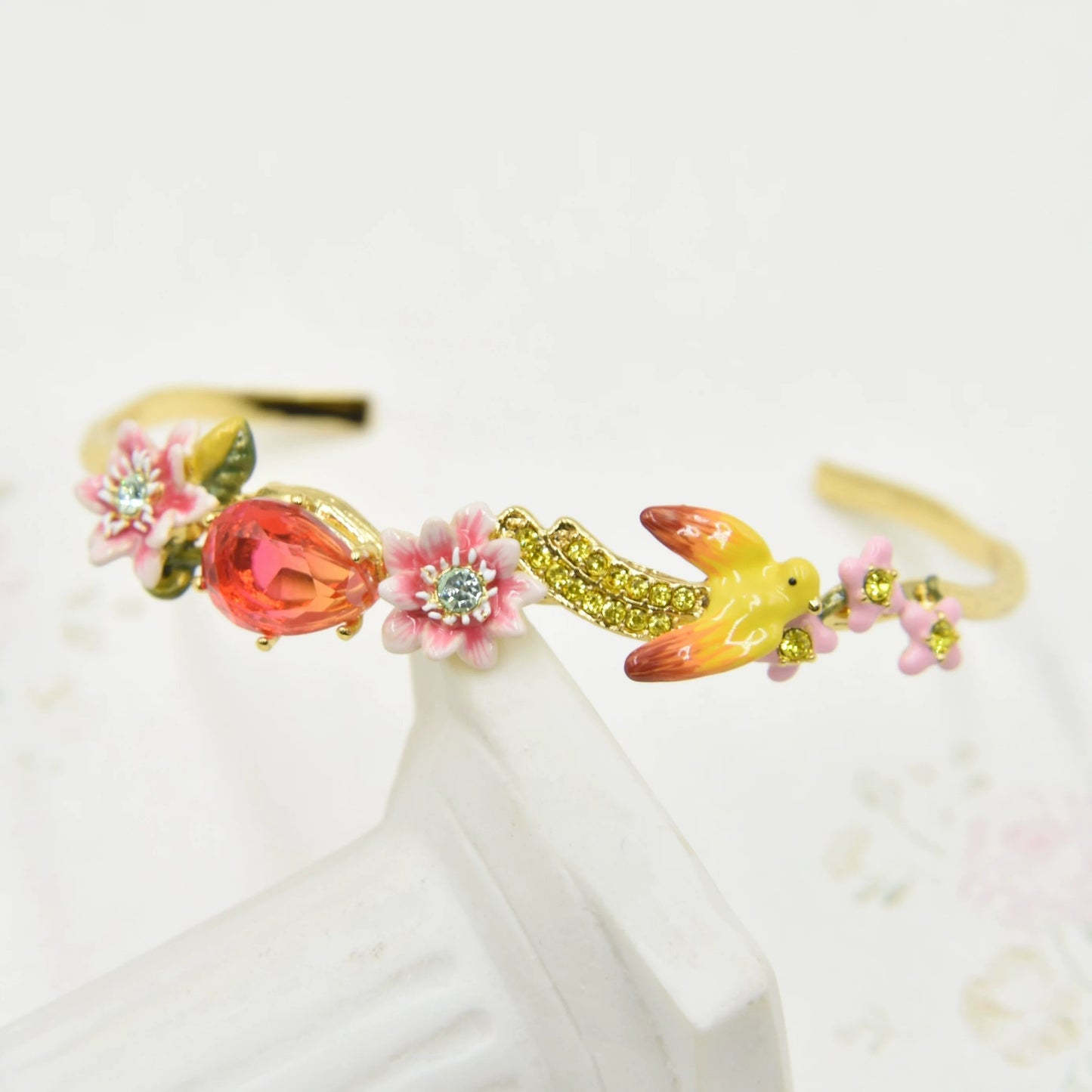 Yellow Bird and Passion Flower Bracelet