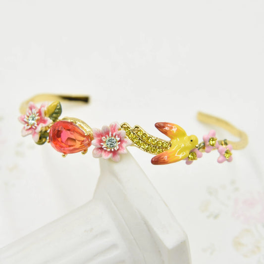 Yellow Bird and Passion Flower Bracelet