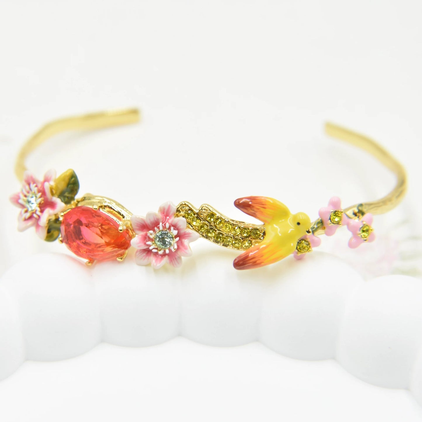 Yellow Bird and Passion Flower Bracelet