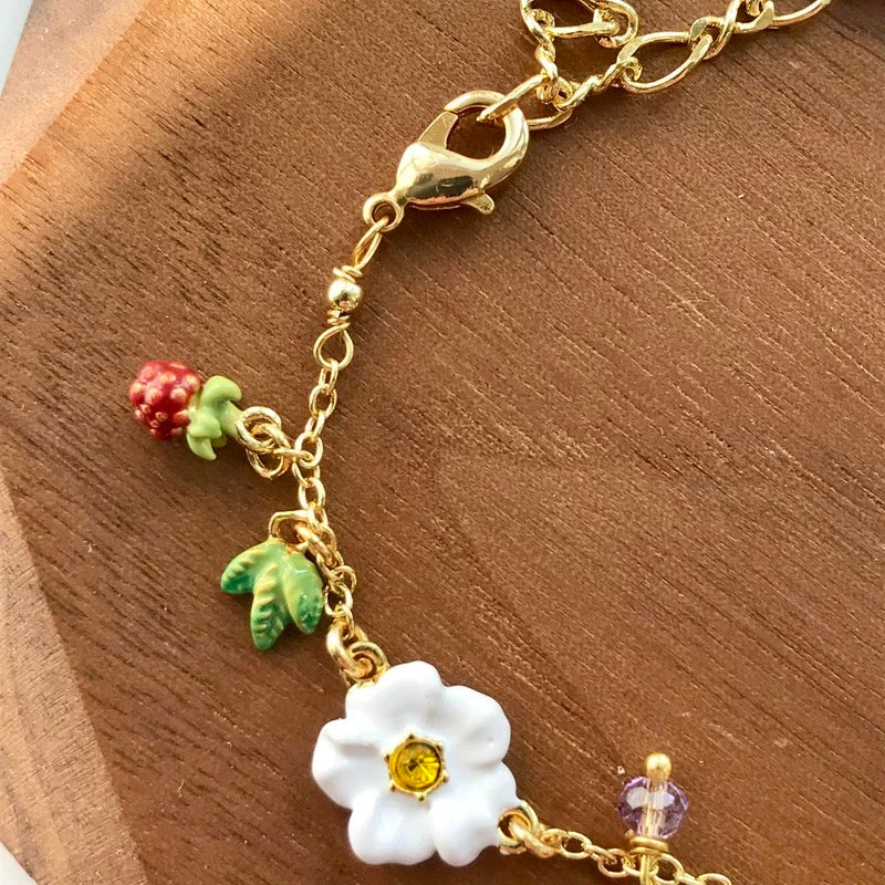 Cute Bunny and Flower Bracelet