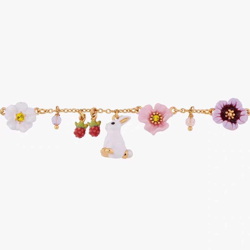 Cute Bunny and Flower Bracelet