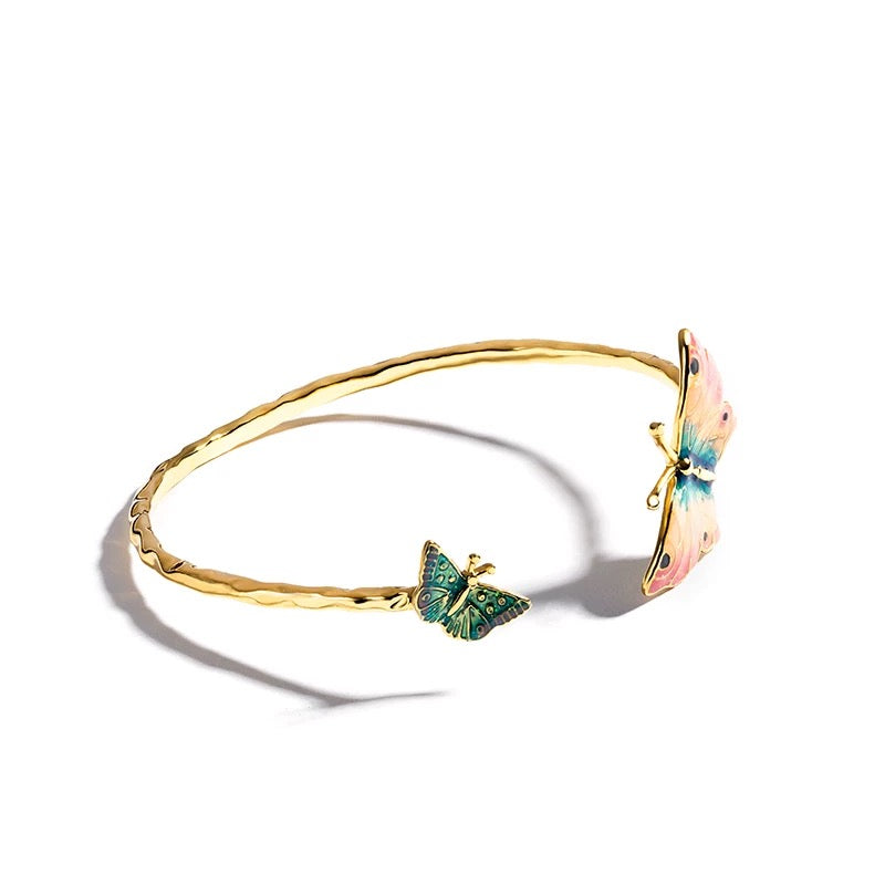 Enameled butterfly bracelet