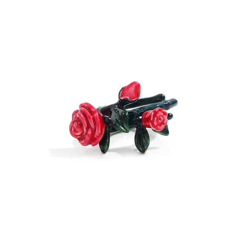 Enamel Rose Ring