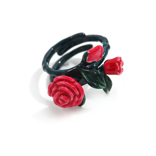 Enamel Rose Ring
