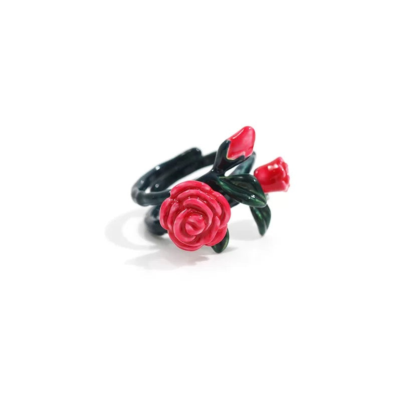 Enamel Rose Ring