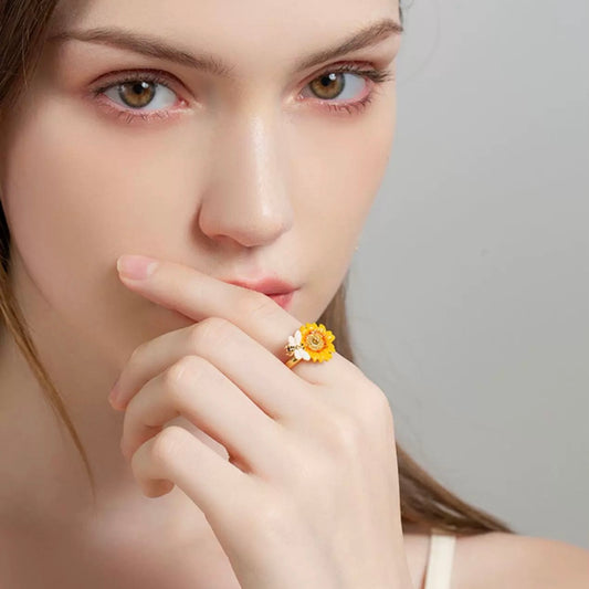 Bee and Sunflower Ring
