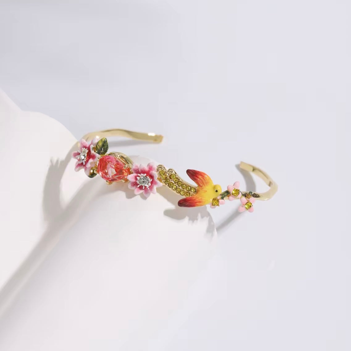 Yellow Bird and Passion Flower Bracelet