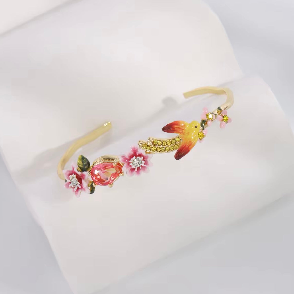 Yellow Bird and Passion Flower Bracelet