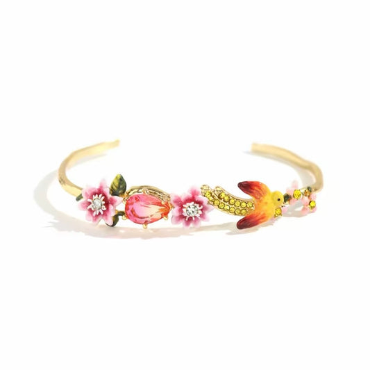 Yellow Bird and Passion Flower Bracelet