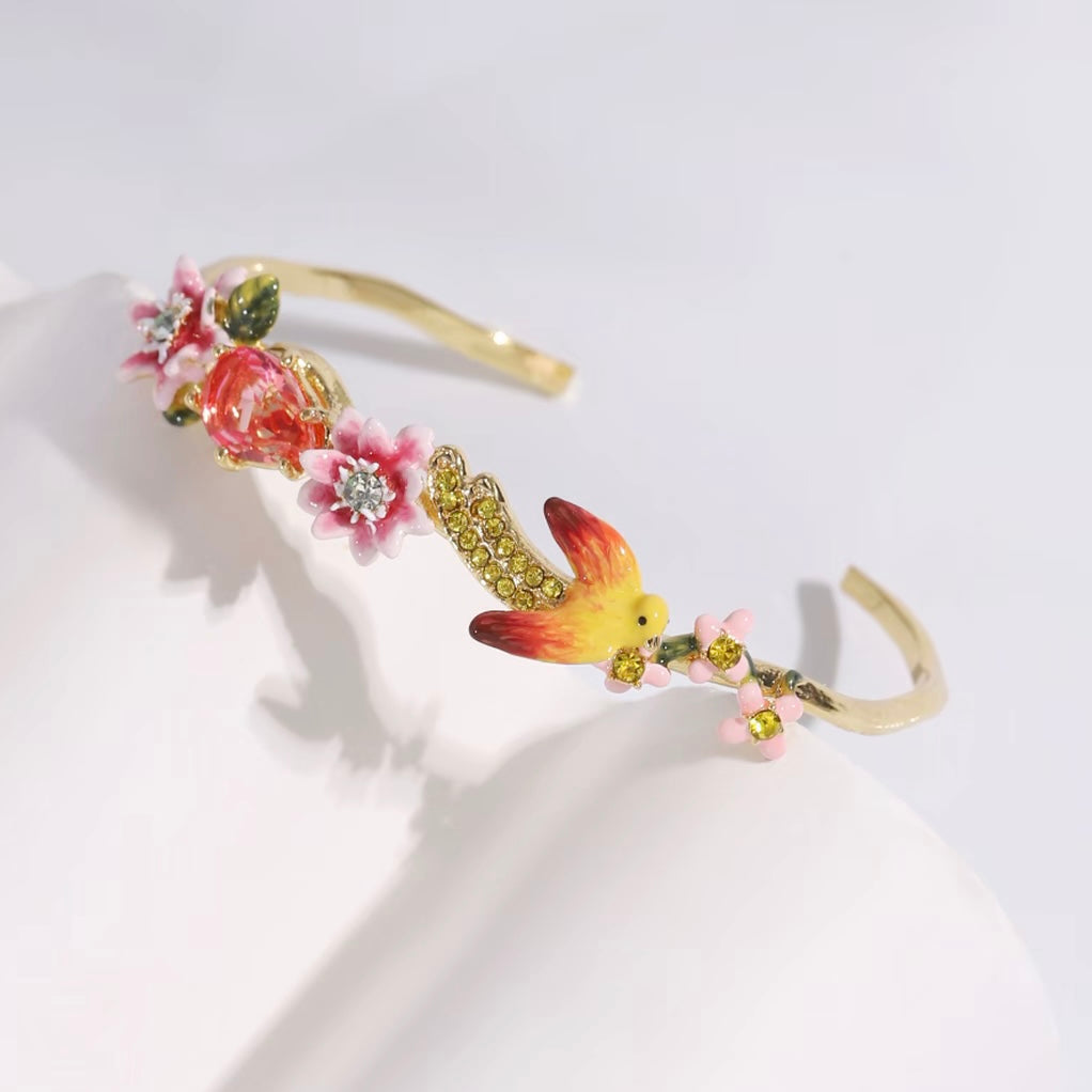 Yellow Bird and Passion Flower Bracelet