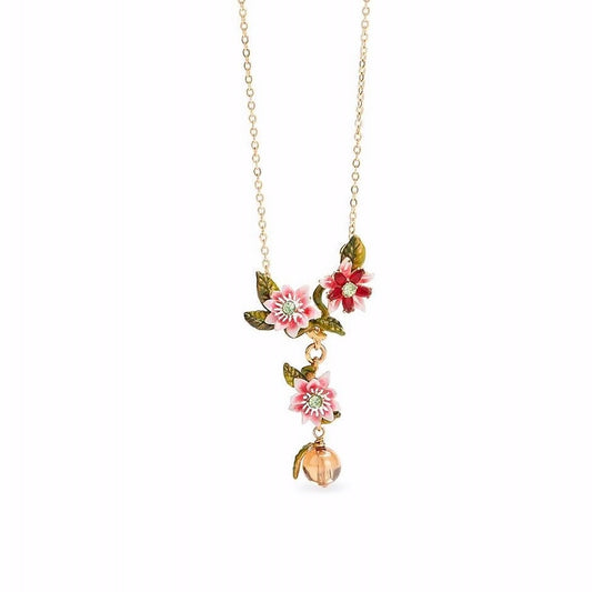 Pink Passion Flower Necklace