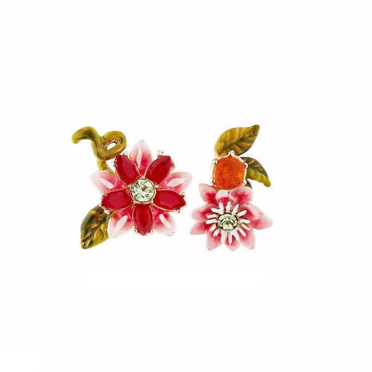 Simple Pink Passion Flower Earring