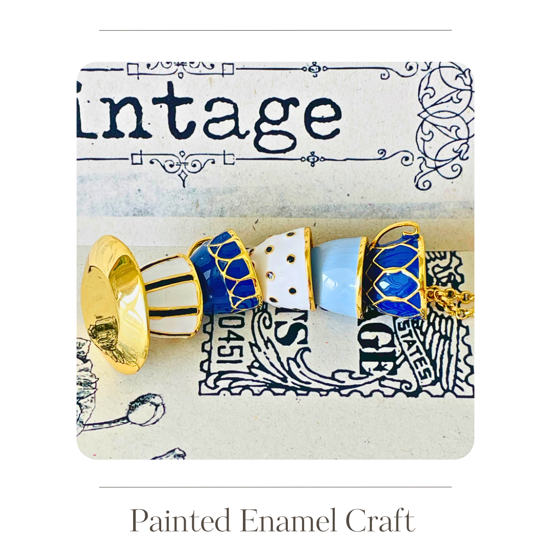 Enamel coffee cup necklace