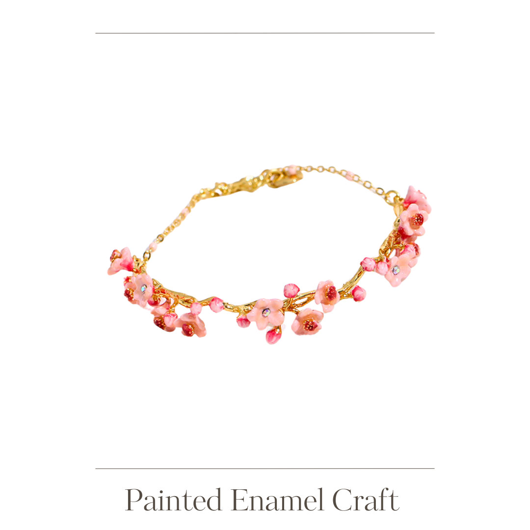 Enamel Cherry Blossom Bracelet