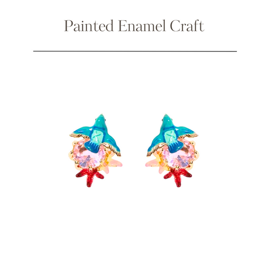 Maple Leaf and Blue Bird Earring