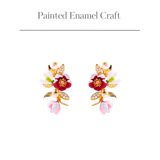 Winter Collection - Snow Covered Red Flower Earring