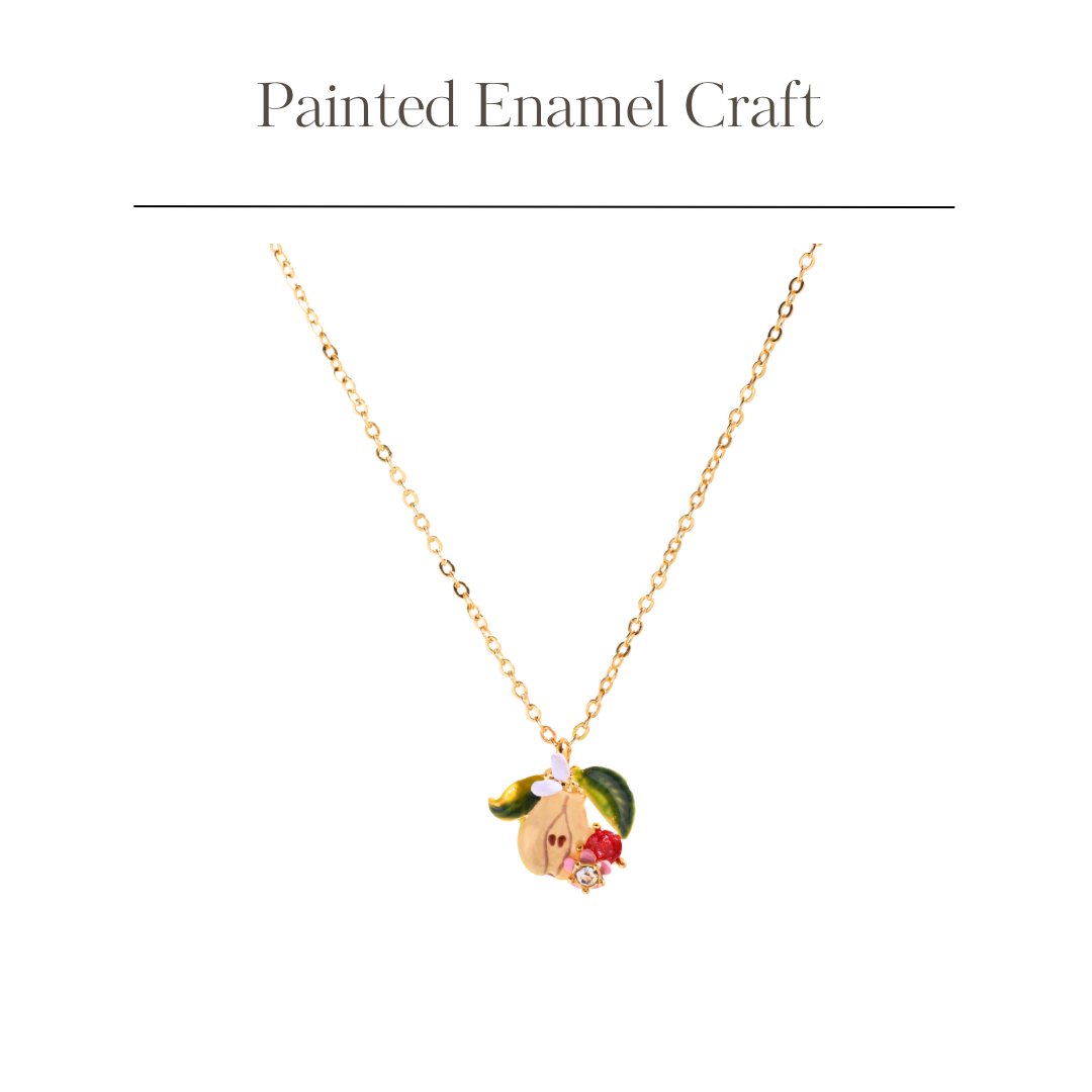 Fruit Series-Cut Pear Necklace