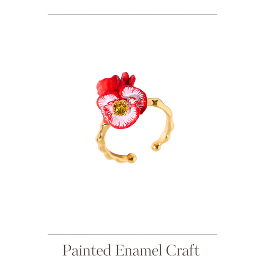 corn poppyand Snowdrop Ring