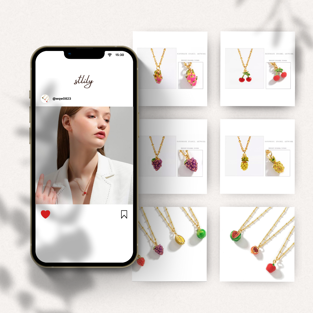 Enamel fruit necklace various options