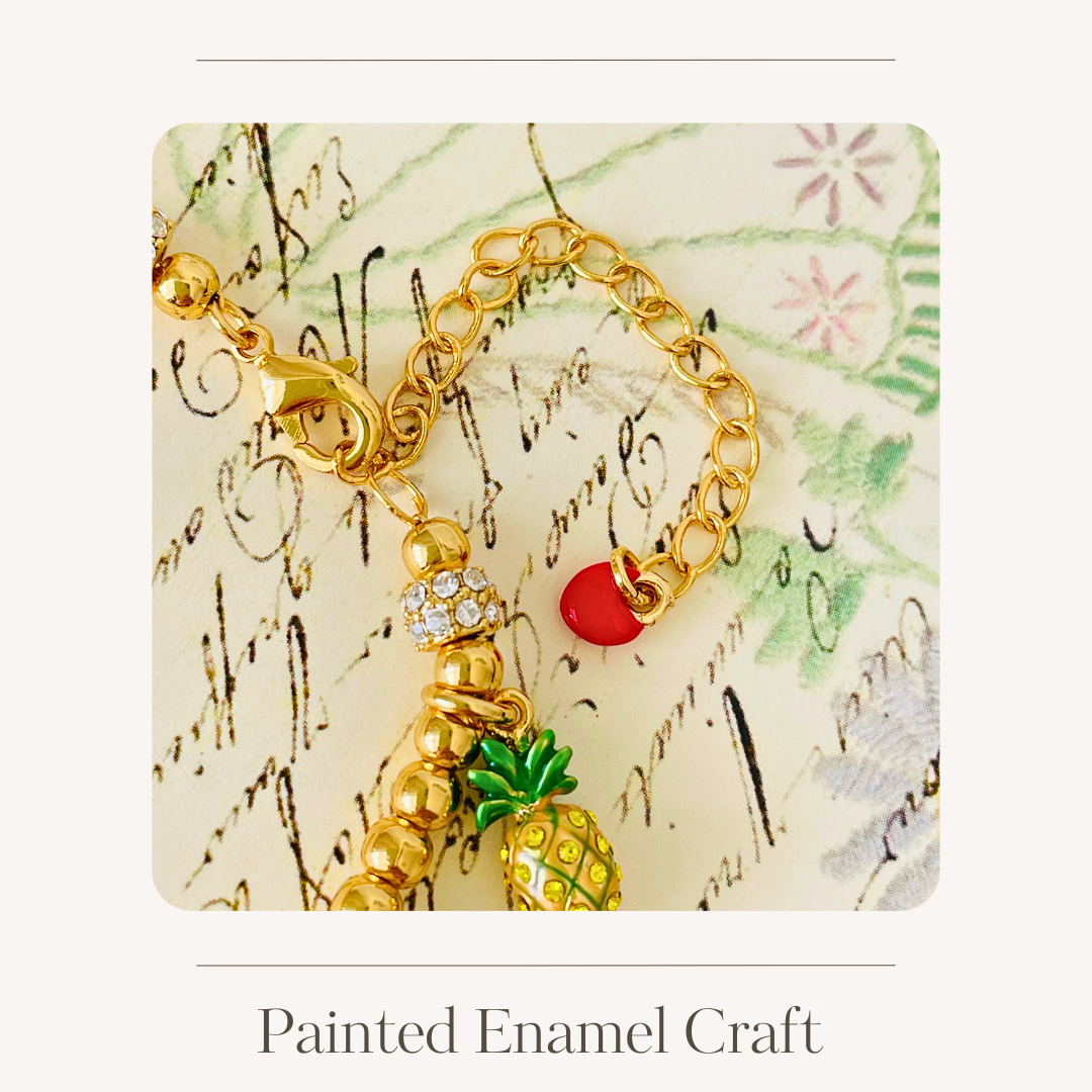 Multi-coloured enamel fruit bracelet