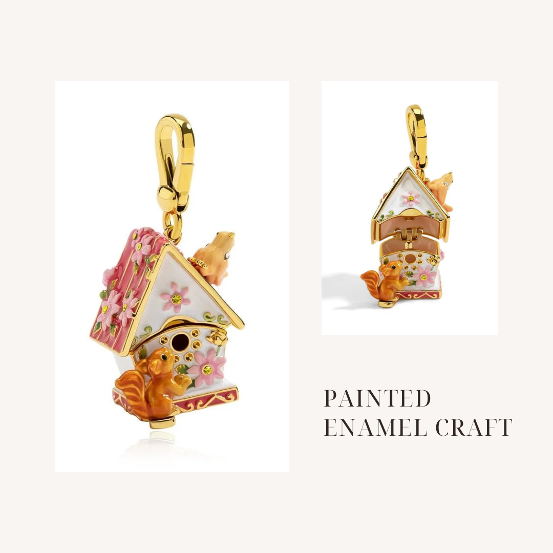 Orange squirrel decorative charm