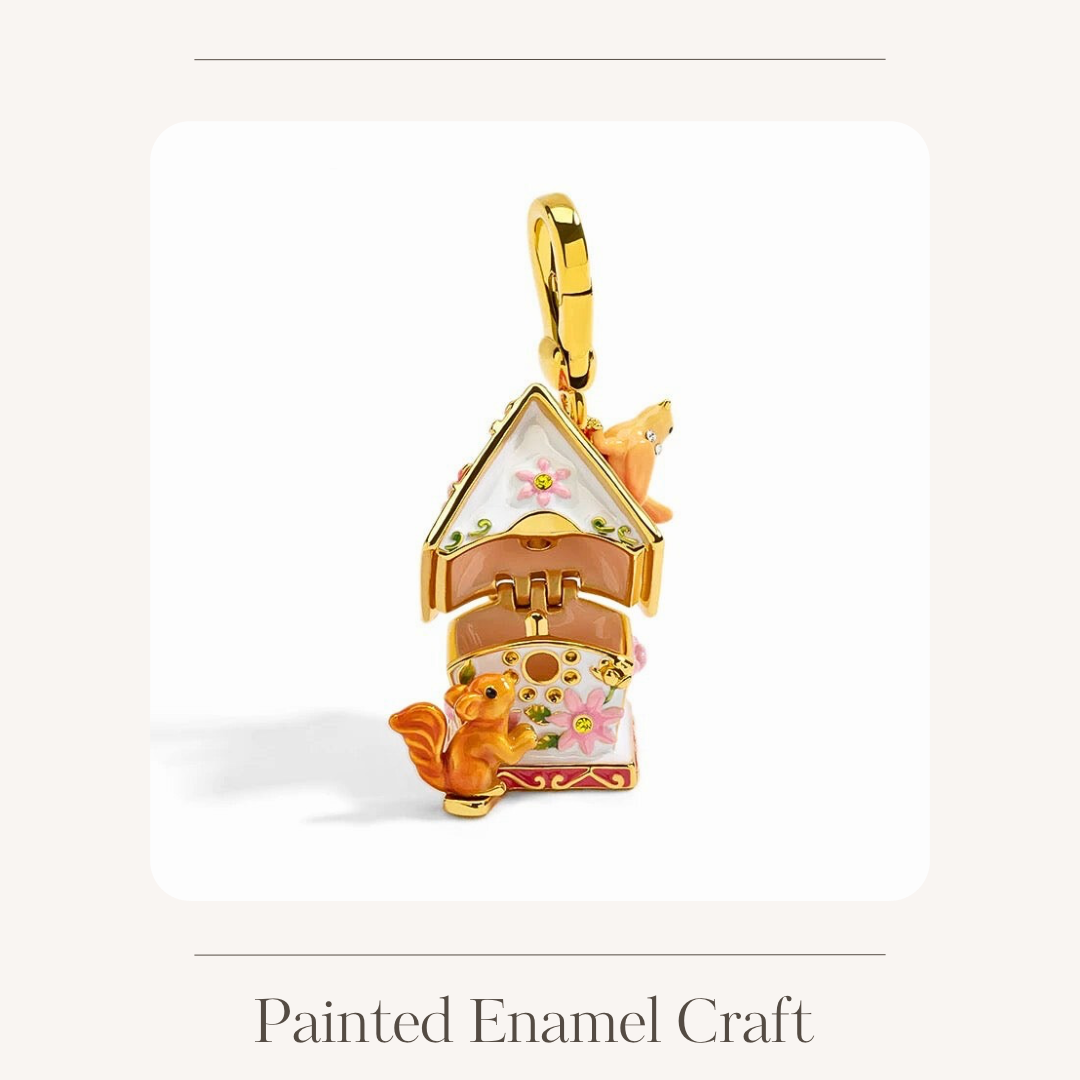 Orange squirrel decorative charm