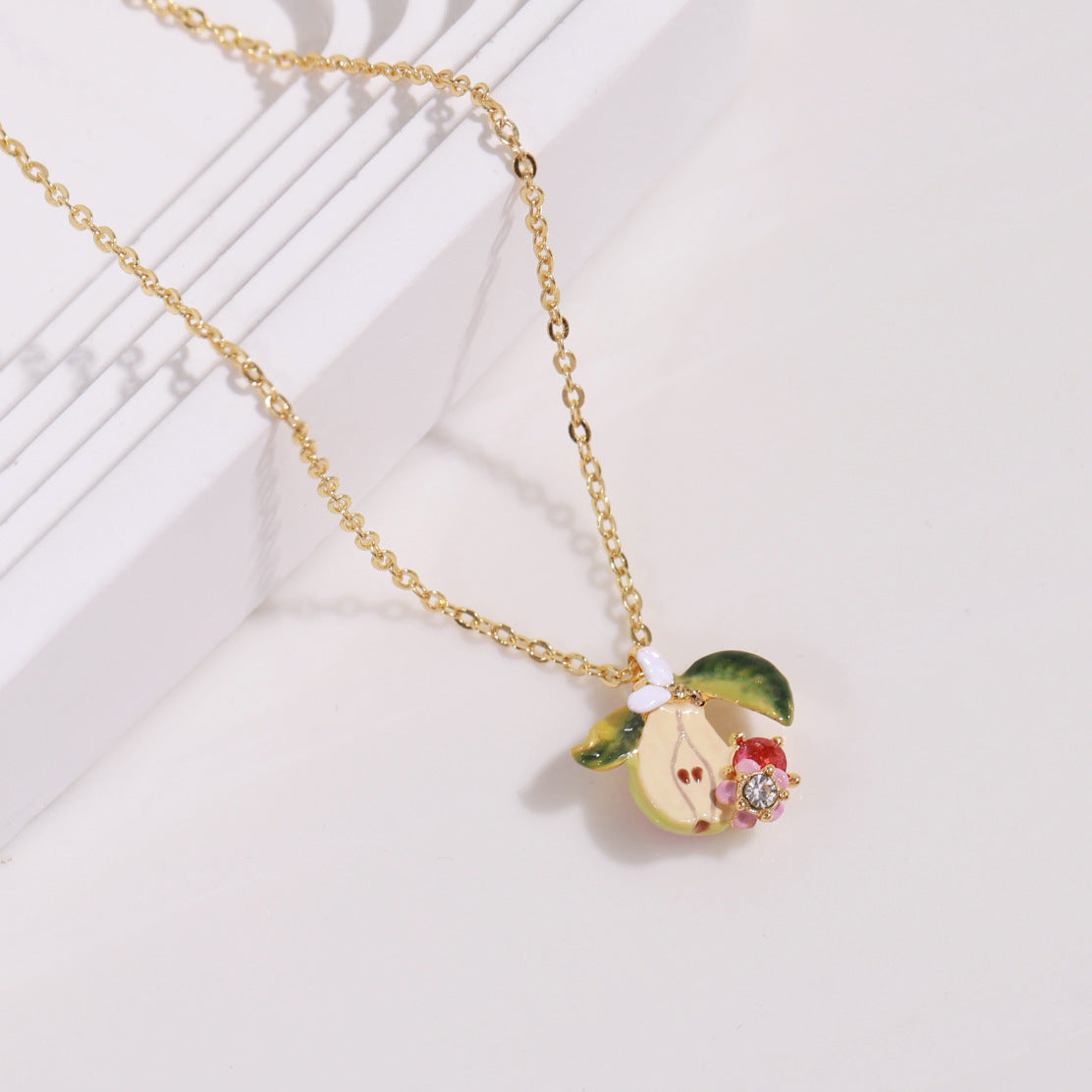 Fruit Series-Cut Pear Necklace