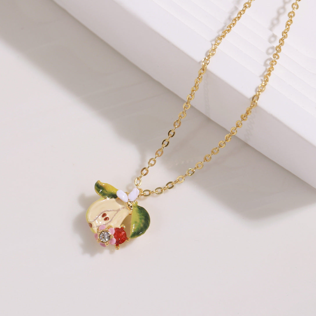 Fruit Series-Cut Pear Necklace