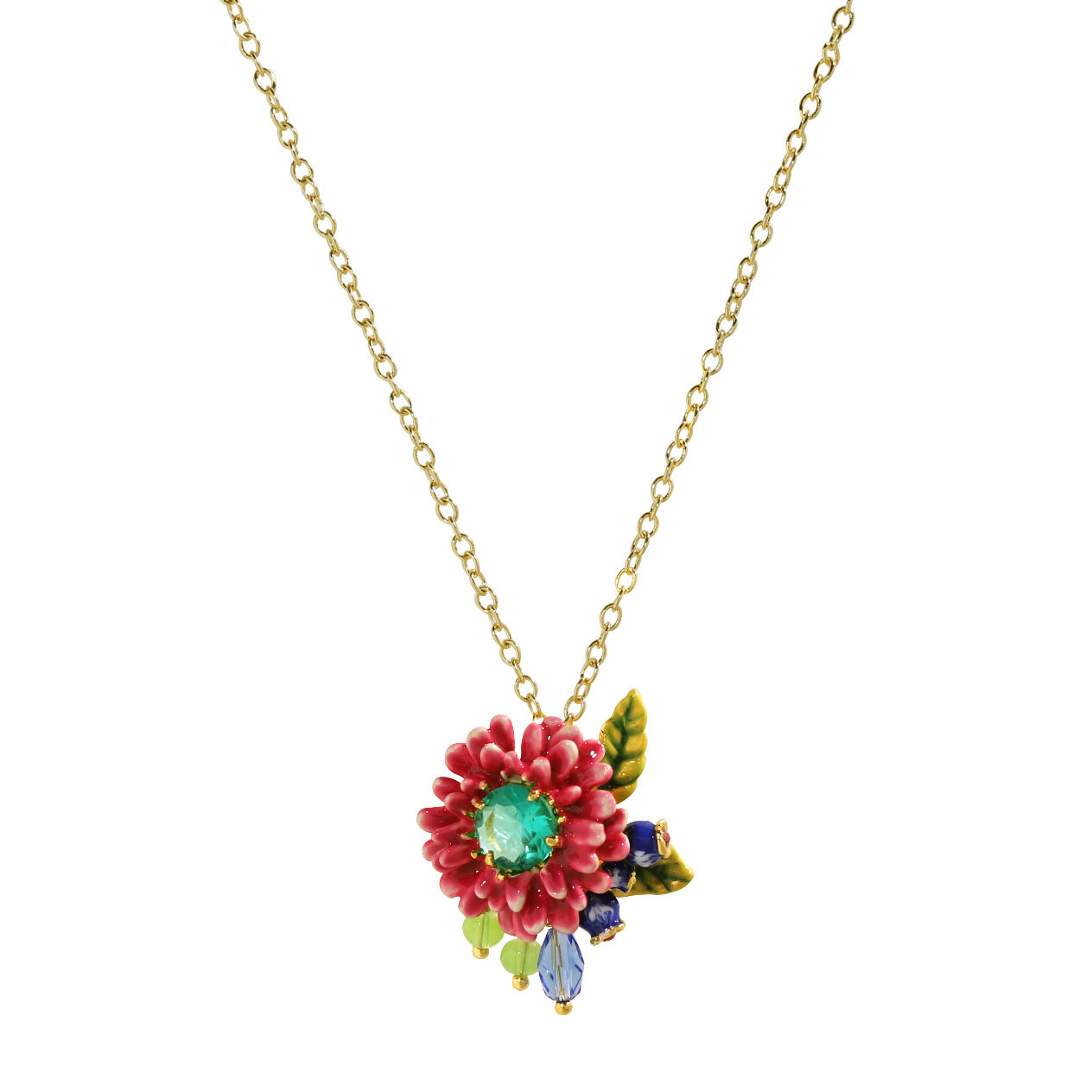 Hand-painted enamel cornflower jewelry collection