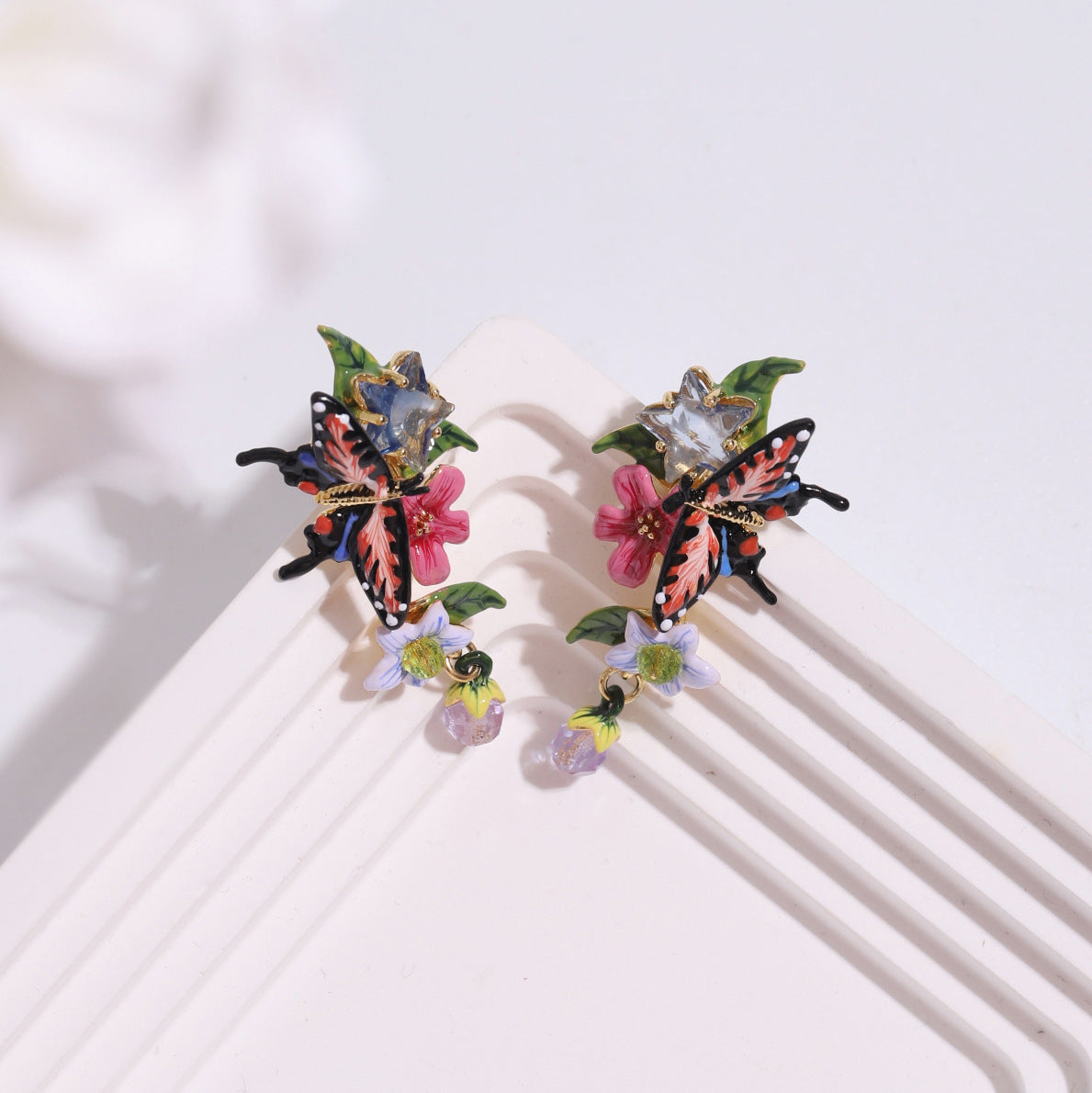Jasmine with Butterfly Earring