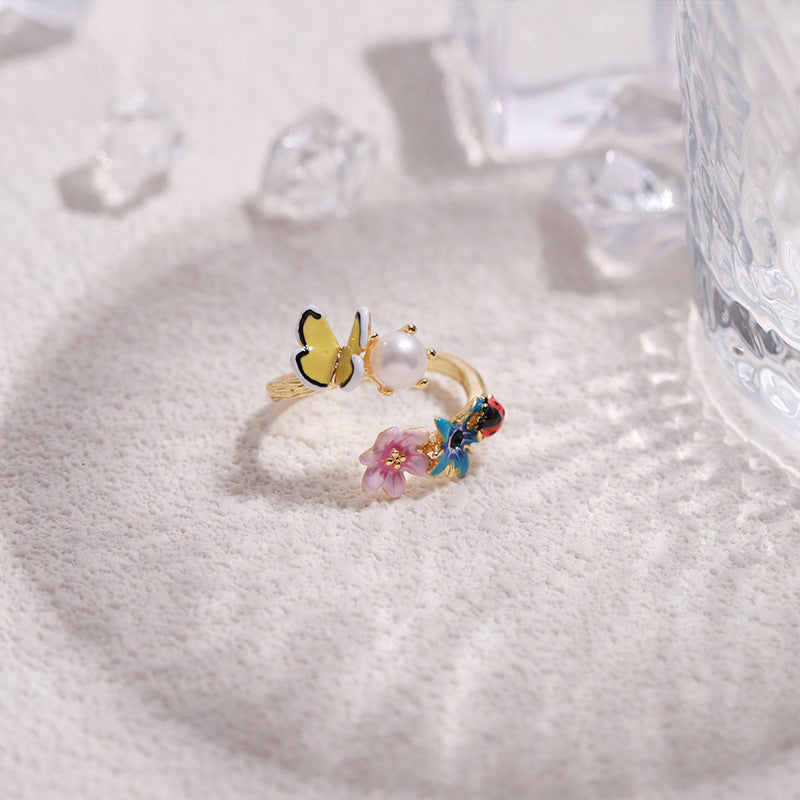 Funny Butterfly Ladybug Ring
