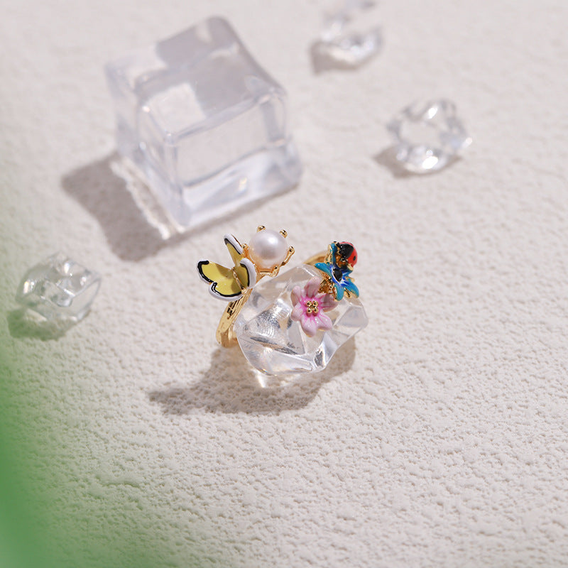 Funny Butterfly Ladybug Ring