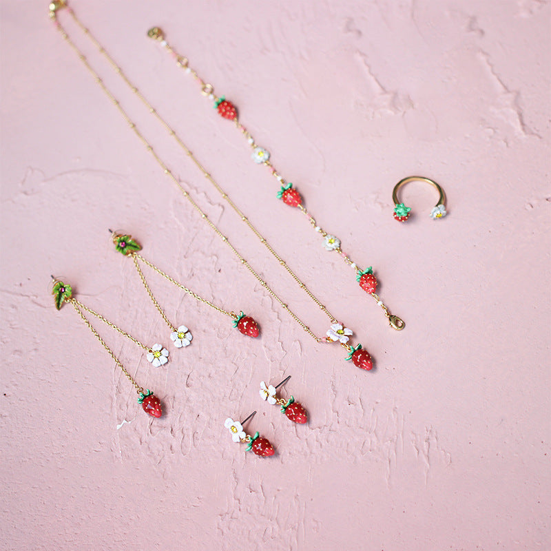 Strawberry Flower Necklace