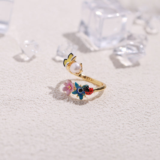 Funny Butterfly Ladybug Ring
