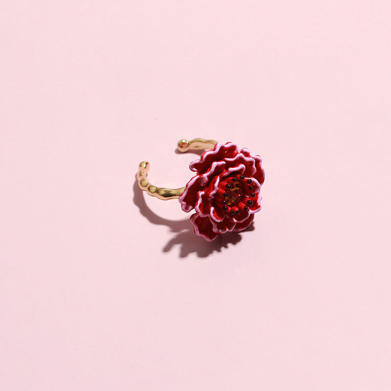 Three-dimensional flower ring