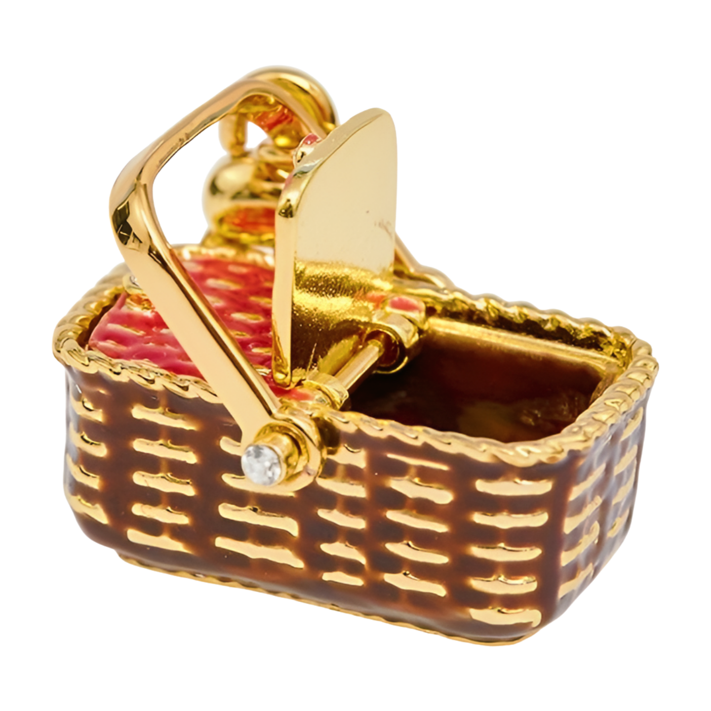 Cute Picnic Basket Pendant Necklace