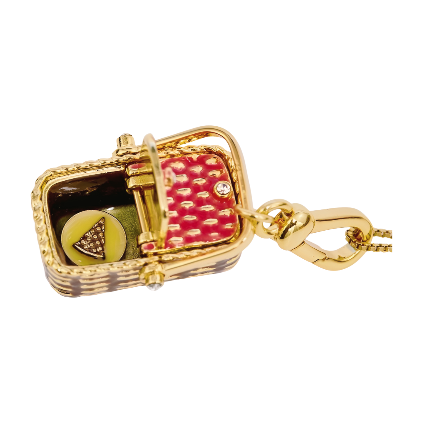 Cute Picnic Basket Pendant Necklace